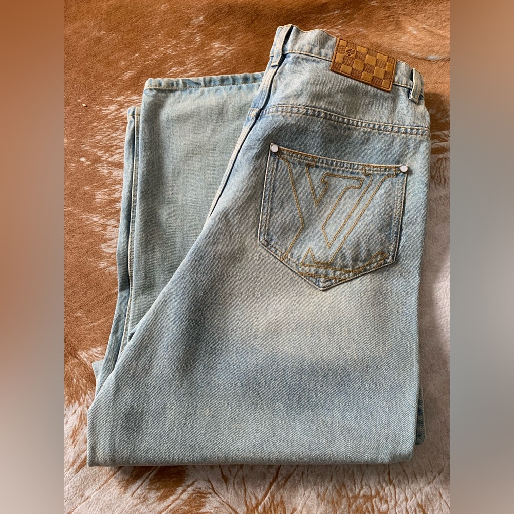 Louis Vuitton Wide Leg Jeans Size 32
